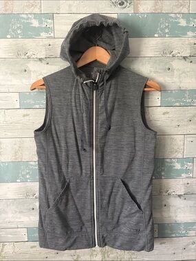 Icebreaker Gray Sleeveless Hooded Zip Vest